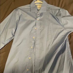 Men’s blue dress shirt light worn